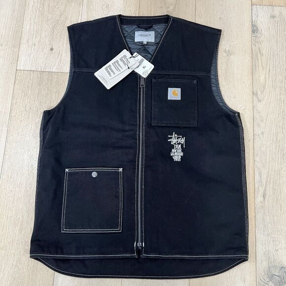 RARE Carhartt WIP x Stussy x DSM Blk Denim Vest NWTReceipt From Stussy Archive